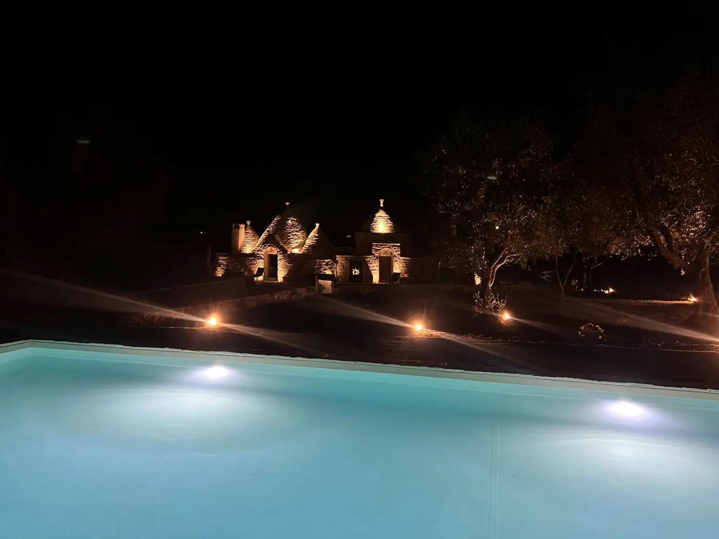 Pool & Trullo at Night